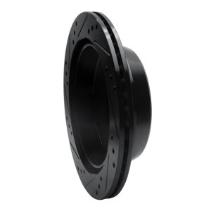 Chevrolet S10 Brake Rotor (1) - Rear Right - R1 Concepts - Drilled & Slotted - Black - `98-`05